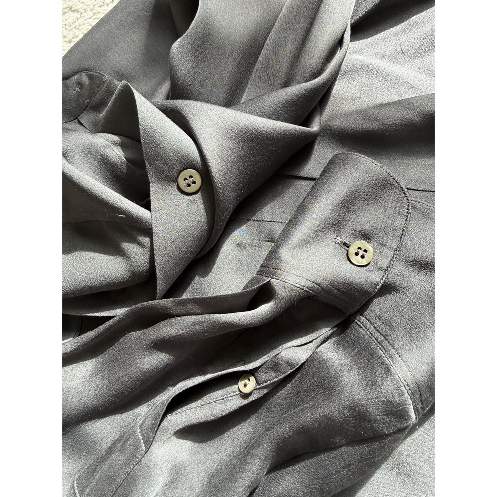 The Row Silk Shirt Semi Sheer Size S Black Oversized - Picture 13 of 14